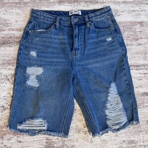 PTCL Distressed high waisted Denim Shorts in blue women’s size‎ 28 NWOT